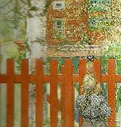 Carl Larsson staketet-vid staketet USA oil painting artist